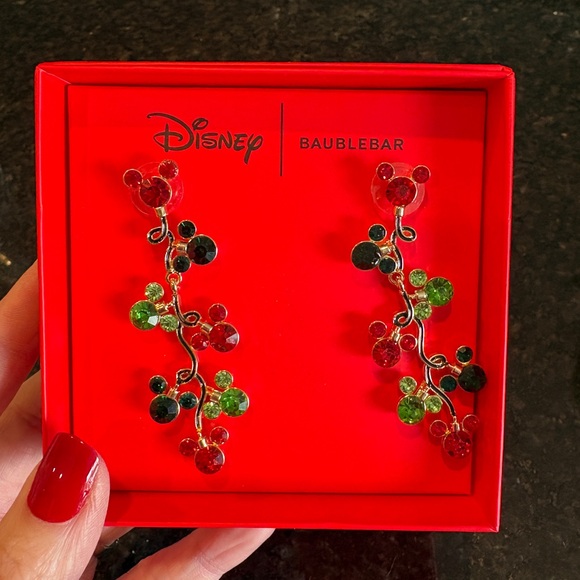 BaubleBar Jewelry - BaubleBar Disney Mickey Earrings - Red and Green